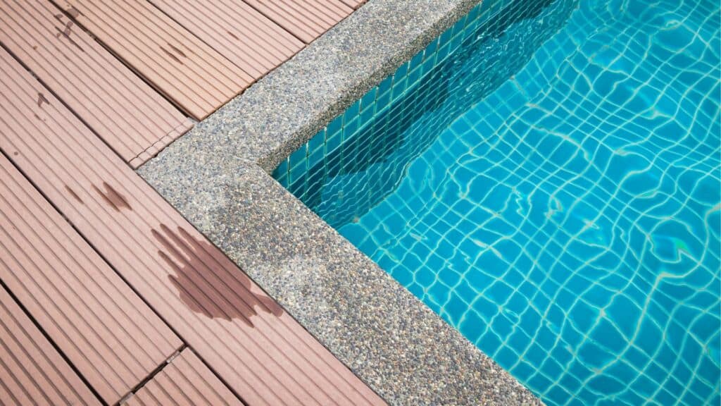 poured concrete pool coping