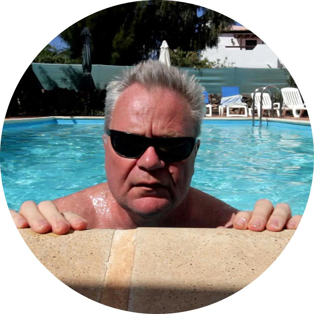 Easy Pool Cleaning - Me in my pool